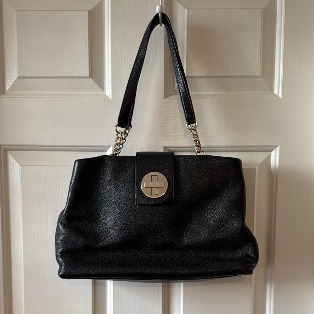 Kate Spade Elegant Black Leather Tote Bag